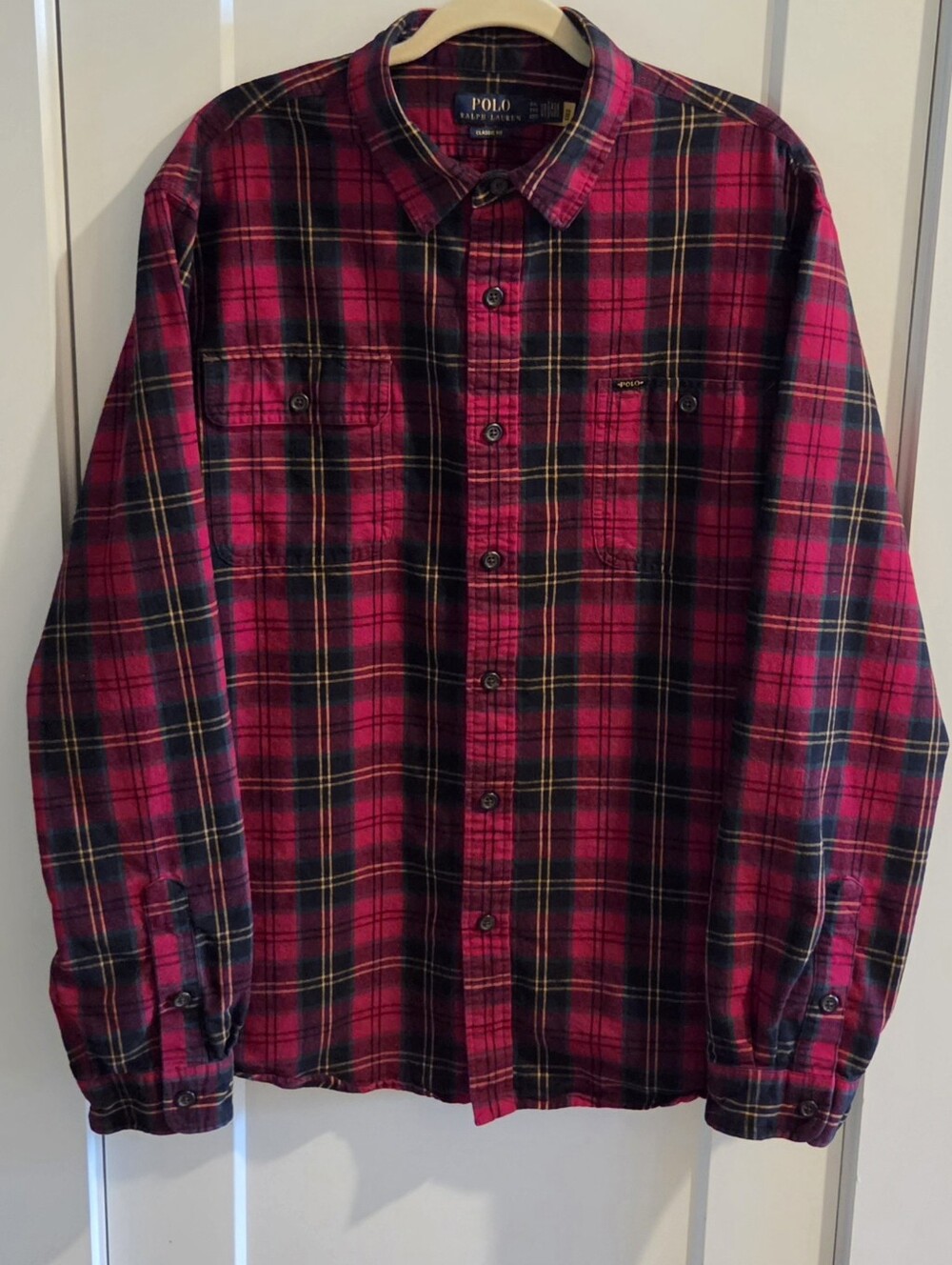 Polo Ralph Lauren Plaid Classic-Fit Flannel Shirt Size XXL - Red, Green & Yello